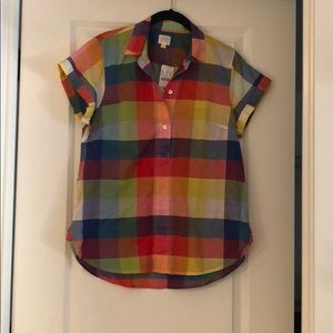 Jcrew half button short sleeve shirt